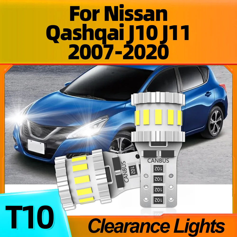 

2Pcs T10 LED Lamp W5W Clearance Lights 800LM For Nissan Qashqai J10 J11 2007 2008 2009 2010 2011 2012 2013 2014 2015 2016-2020