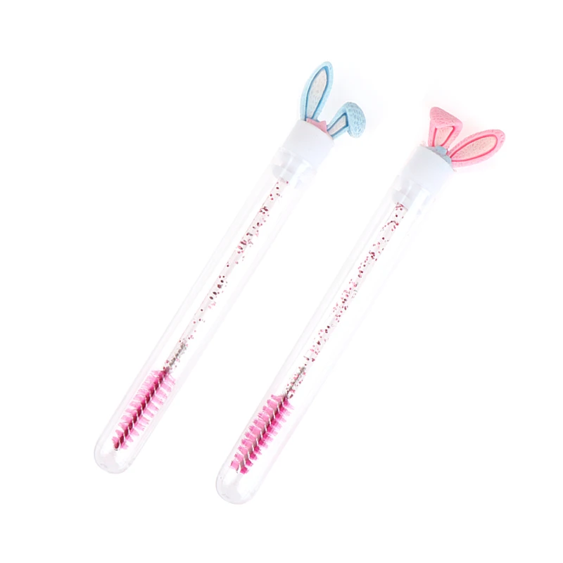 New Test Tube Lash Brush Cute Rabbit Ears Crystal Rod Eyelash Brush Eyebrow Comb Eyelash Extensions Makeup Tool