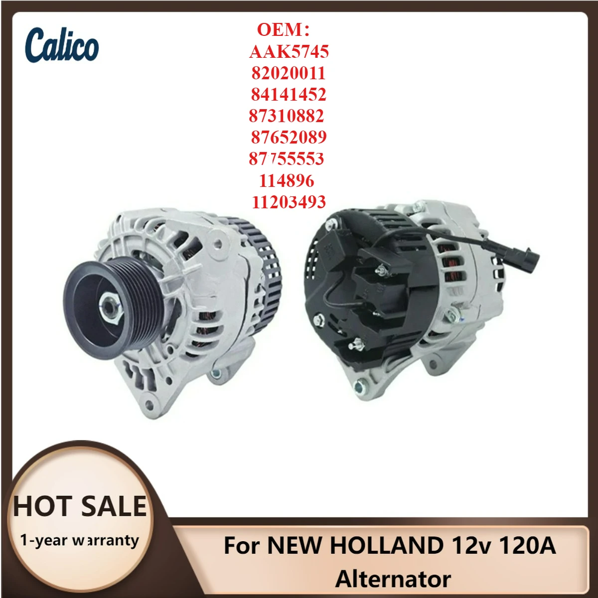 

Лидер продаж: Новый генератор 12В 120А для NEW HOLLAND AAK5745 82020011 84141452 87310882 87652089 87755553 114896 11203493