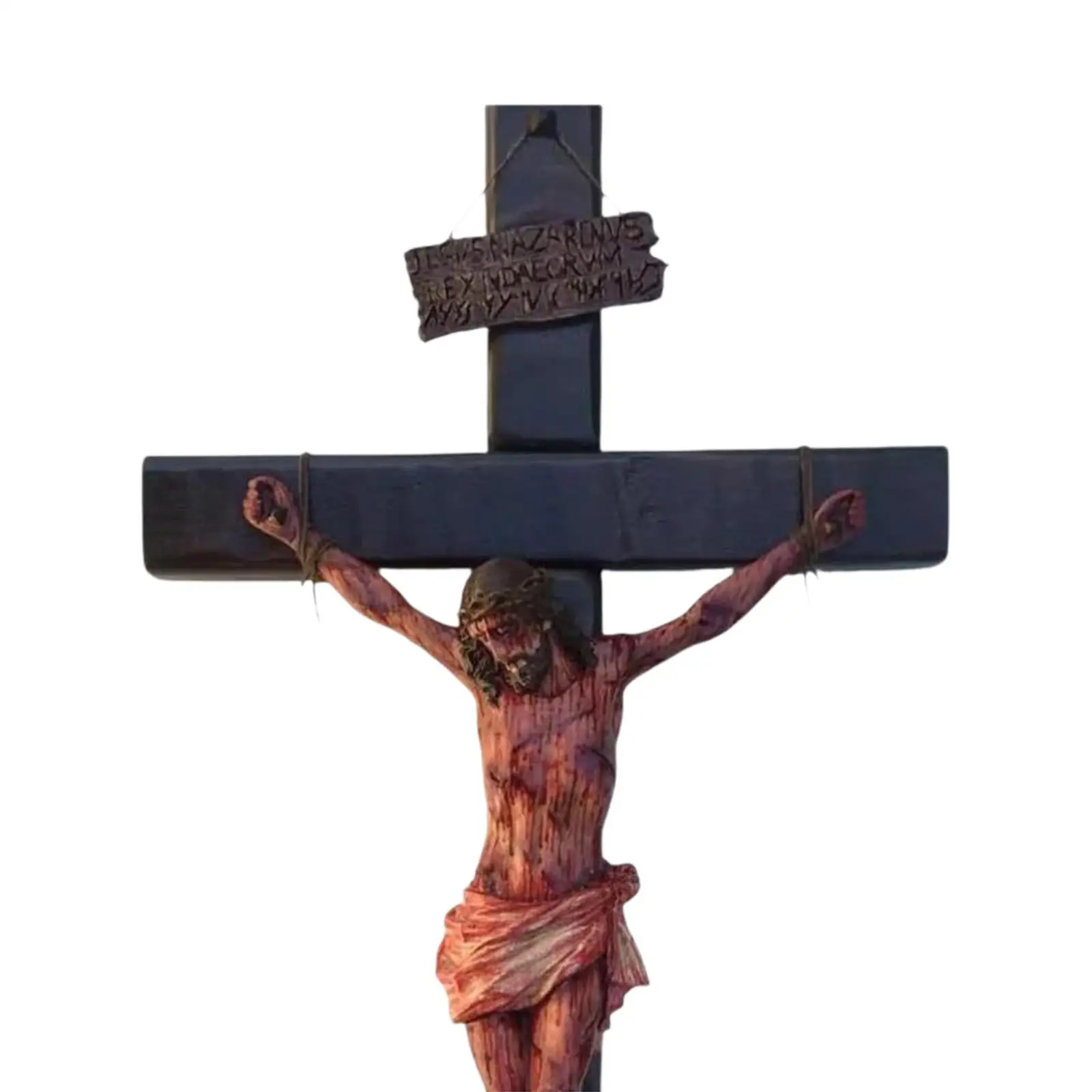 Jesus Crucifix Crosses Figurine Ornament for Outdoor Living Room Garden