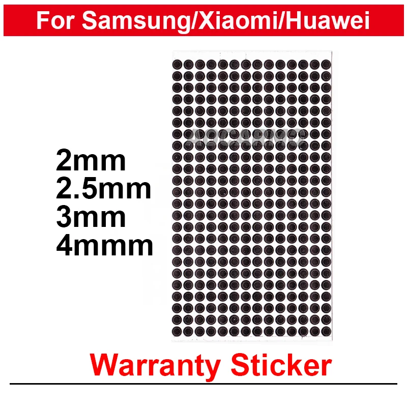 2mm 2.5mm 4mm Repair Warranty Breakable Label Fragile Screw Sticker For Xiaomi For Redmi For Huawei For vivo For Samsung