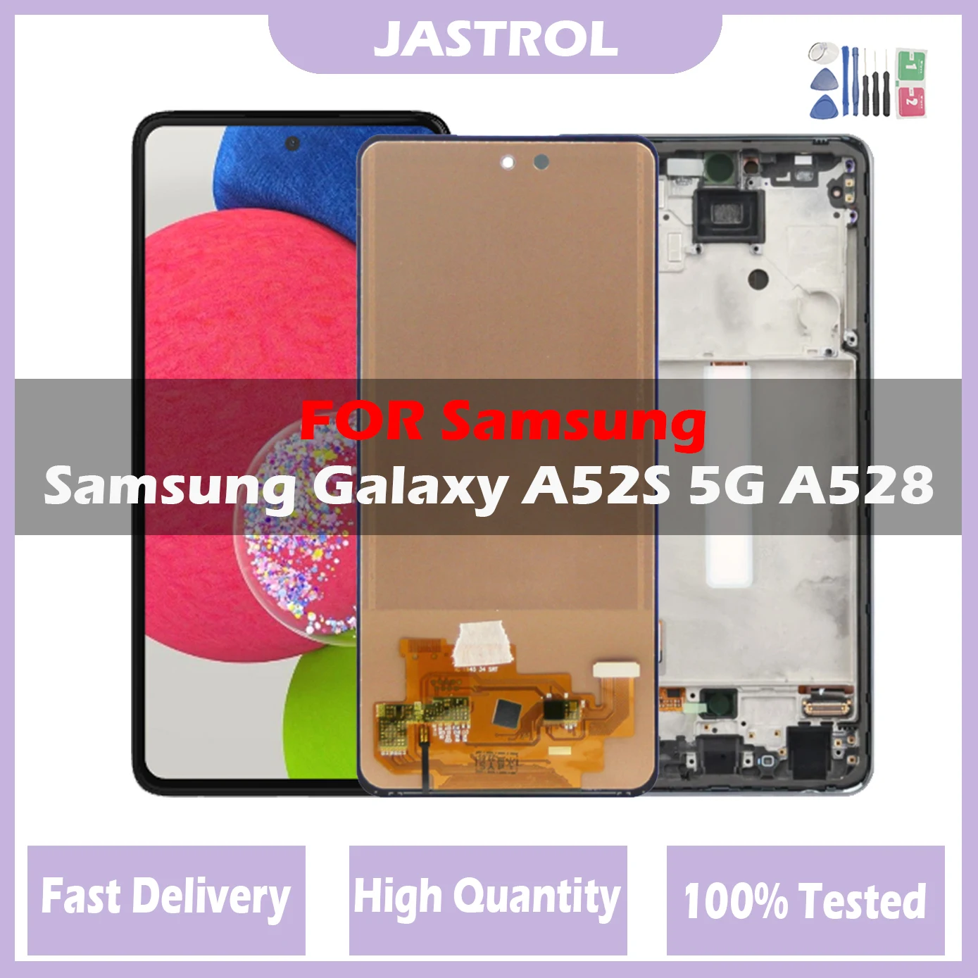 

6.5'' LCD For Samsung Galaxy A52s 5G A528 A528B A528M A528B/DS With Frame Display Touch Screen Digitizer Repair Parts