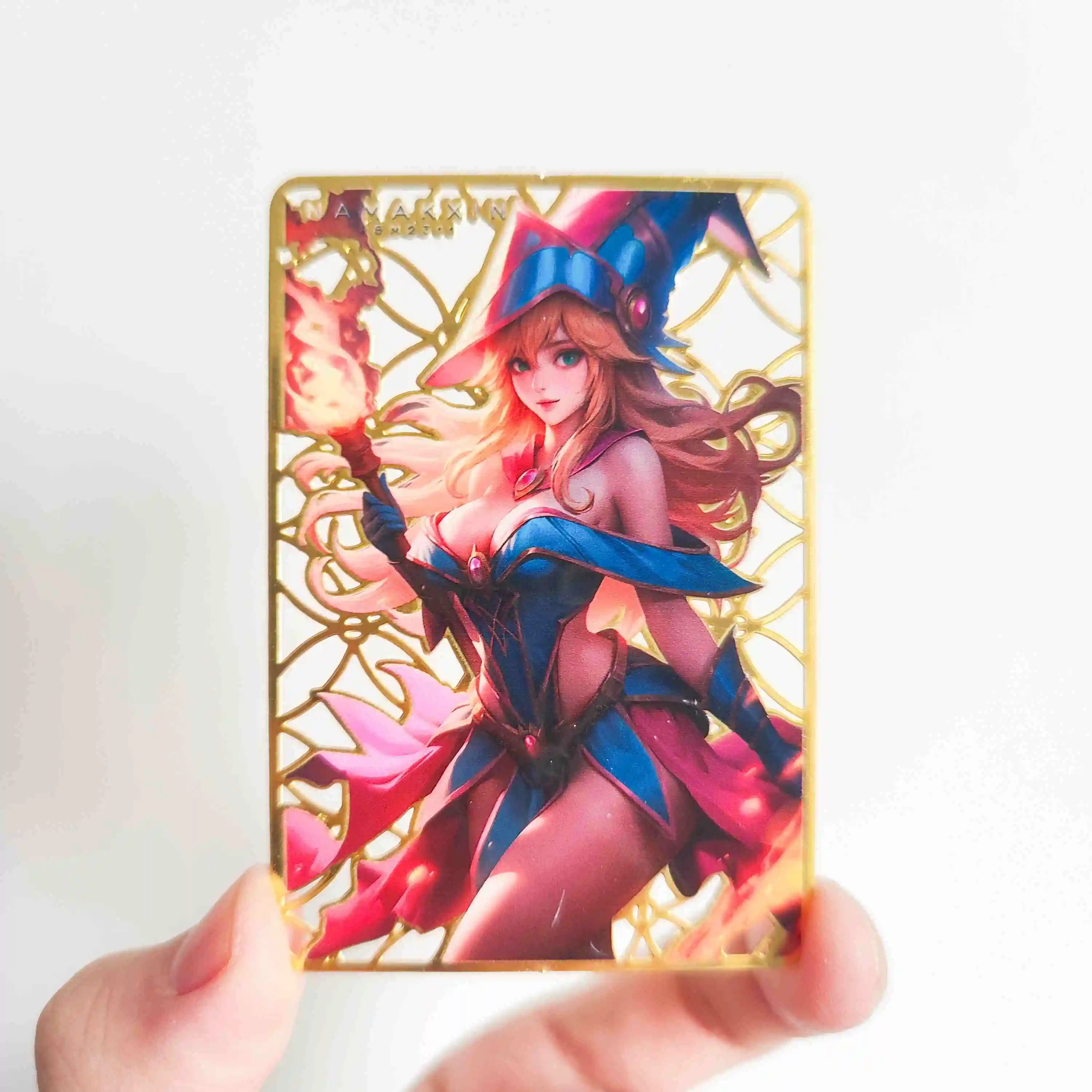 59X86Mm Diy Self Made Dark Magician Girl Metal Collectible Card Metal Bookmark Two-Dimensional Yuuki Asuna Anime Cards Gift Toys