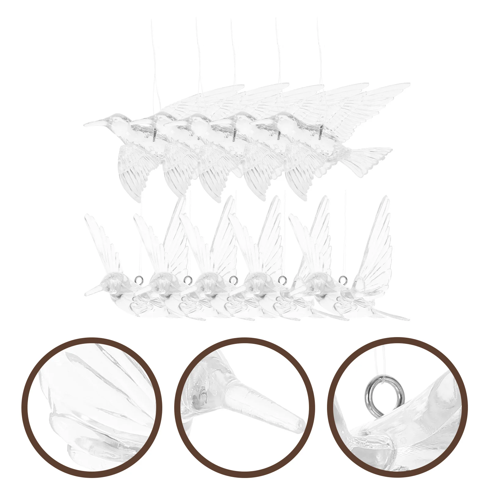 

10Pcs DIY Acrylic Hummingbird Ornaments Safe Material for Home and Garden Hummingbird Ornament Hanging Bird Ornament