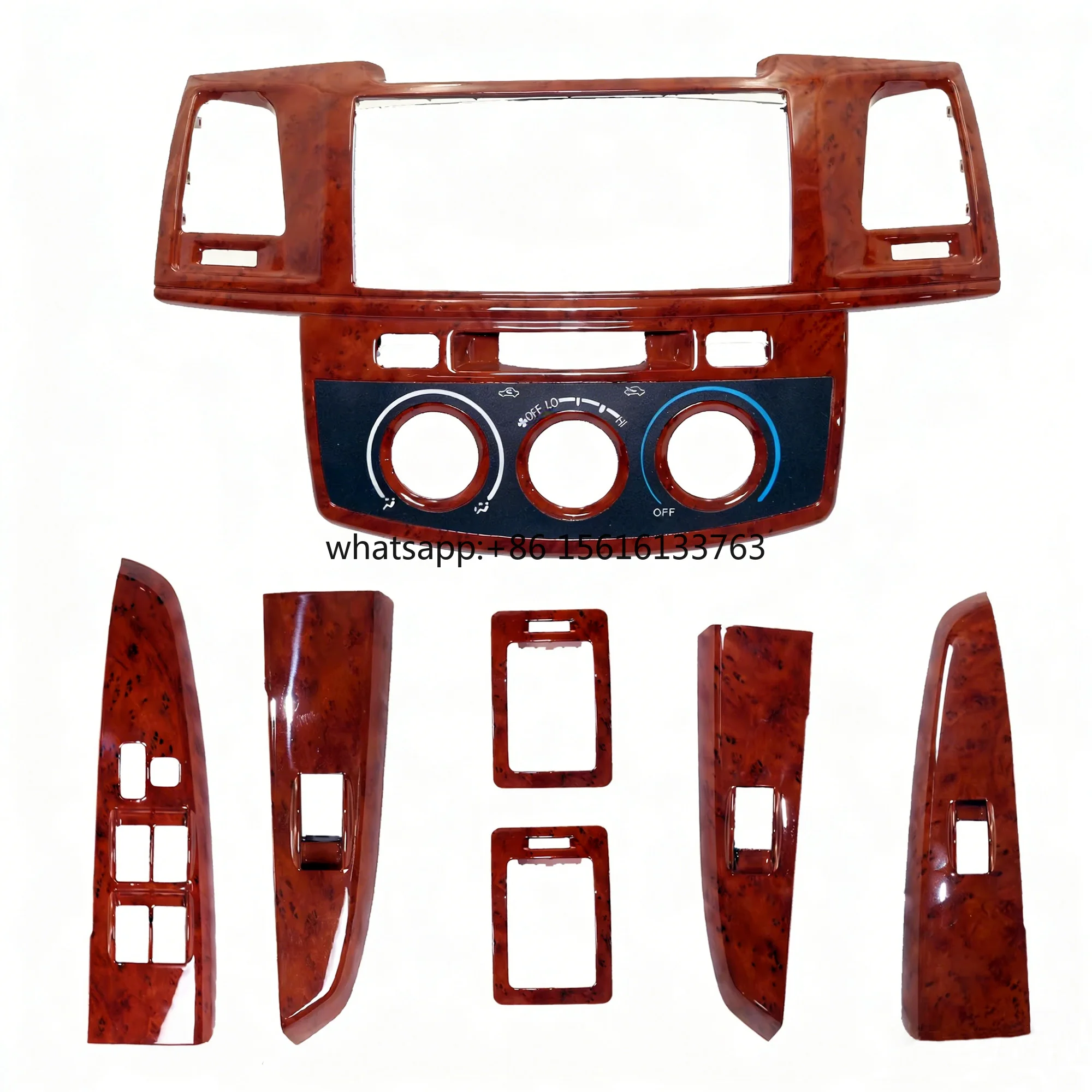 

Factory Price Accessories Car Plastic Dashboard Panel Cover for Hilux Vigo 2012-2014 and Fortuner LHD Peach Wood Interior Trim