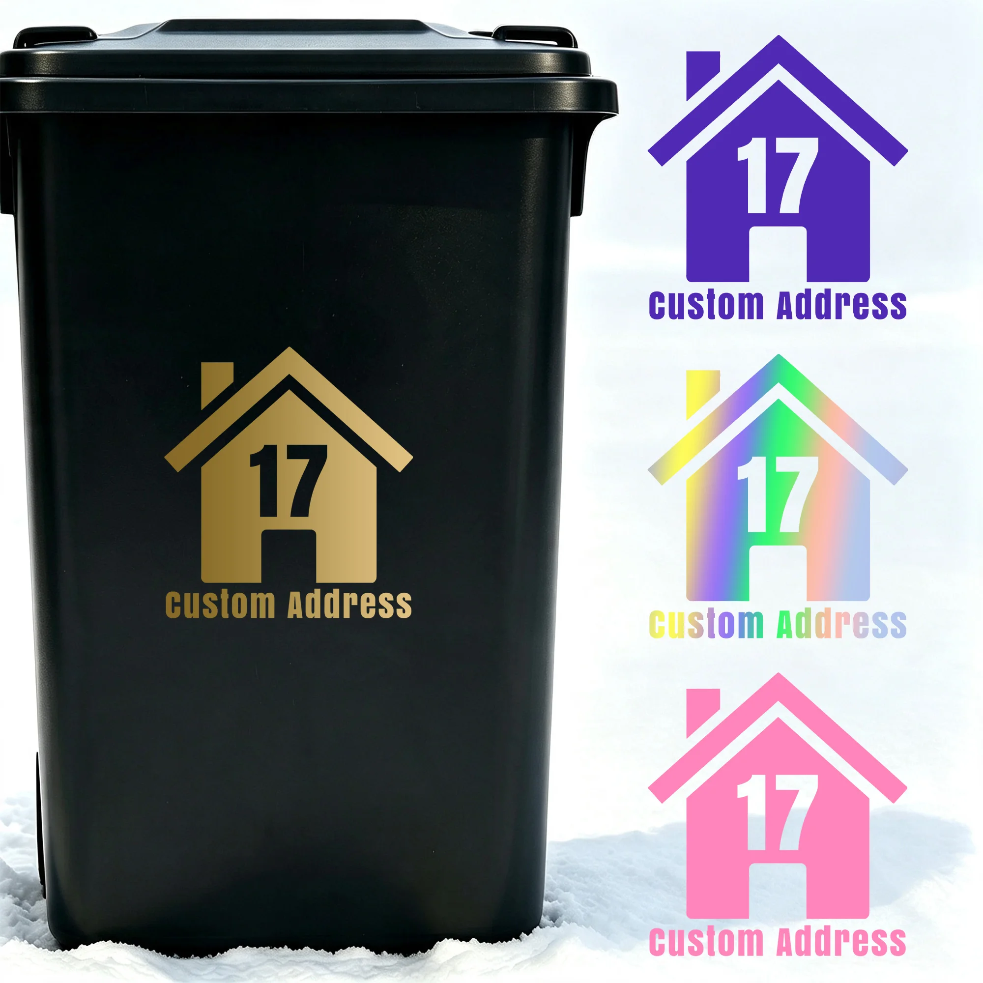 1PC/3PCS Custom House Number and Address Bin Stickers Personalized Self‑Adhesive Decals for Garbage Bin Home Outdoor Decor