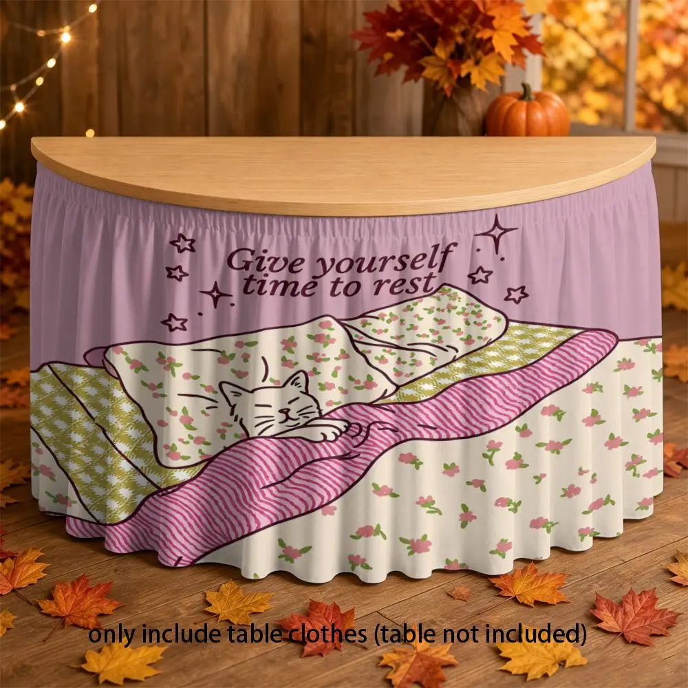 Handmade multi-functional elastic table skirt - Rectangular style, suitable for home, office, and parties