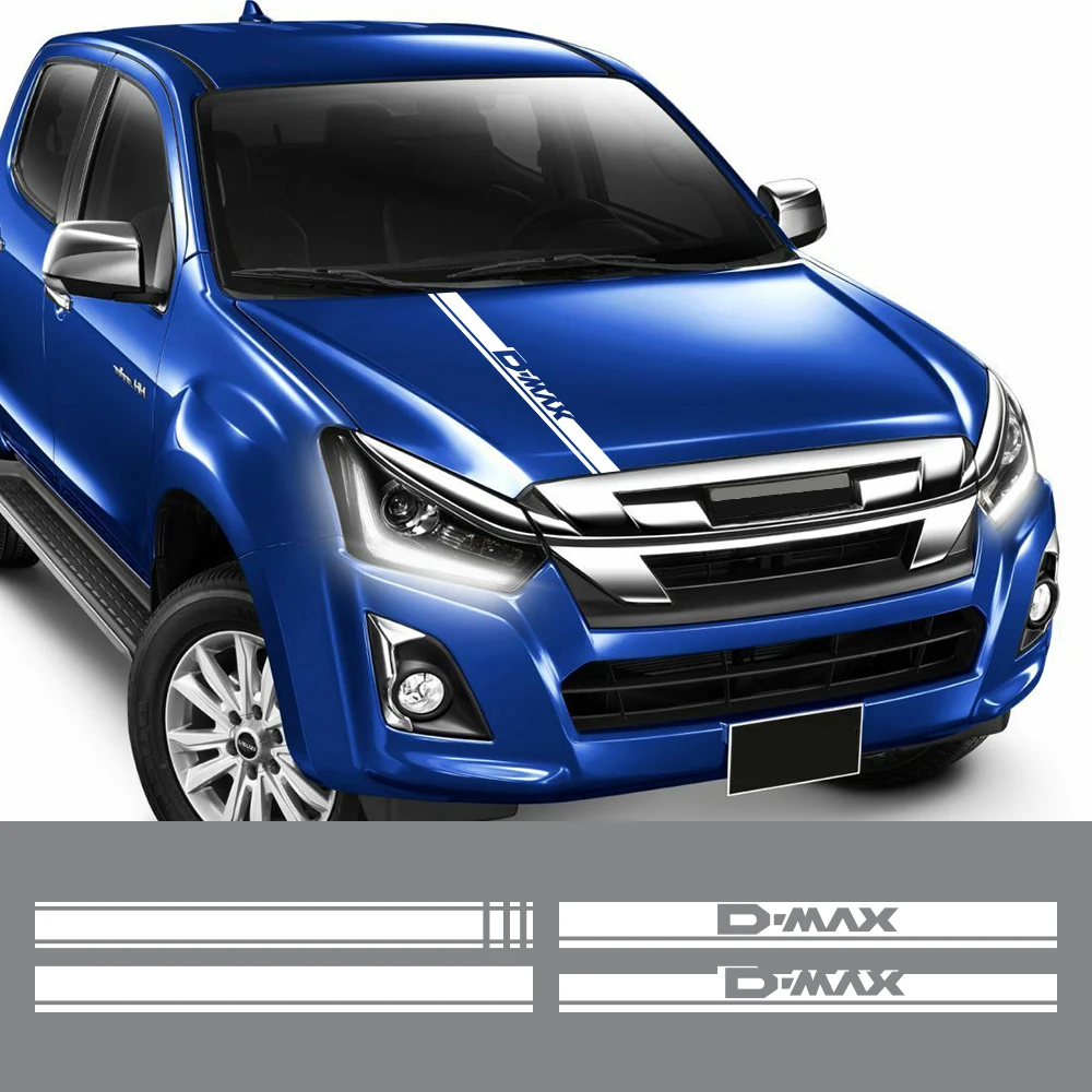 Pickup Hood Sticker For Isuzu Dmax LS U SX X-Terrain UTE Truck Vinyl Stripes Decor Cover Car Style Decal Auto Tuning Accessories