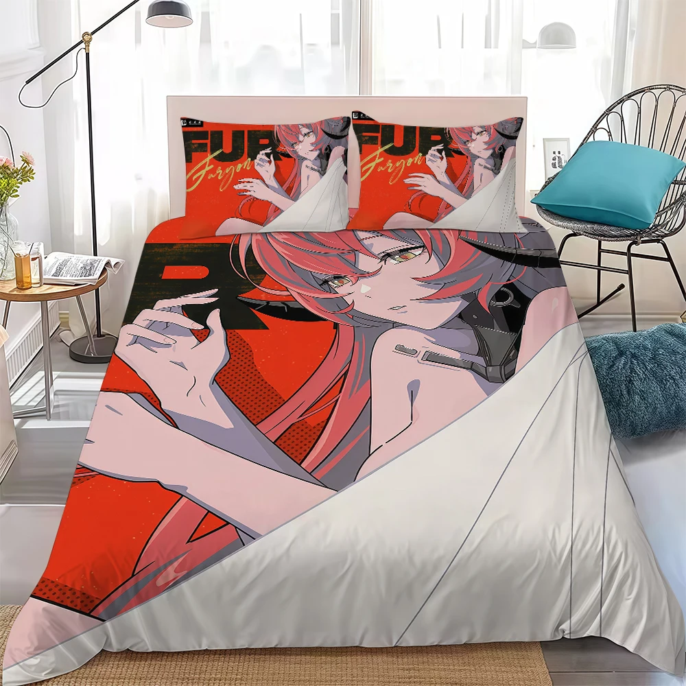 طقم غطاء لحاف من Magus Zenless Zone Zero سرير قطني ناعم الغسيل مكون من 3 قطع صيفي مريح للطلاب عنبر منزلي للأطفال