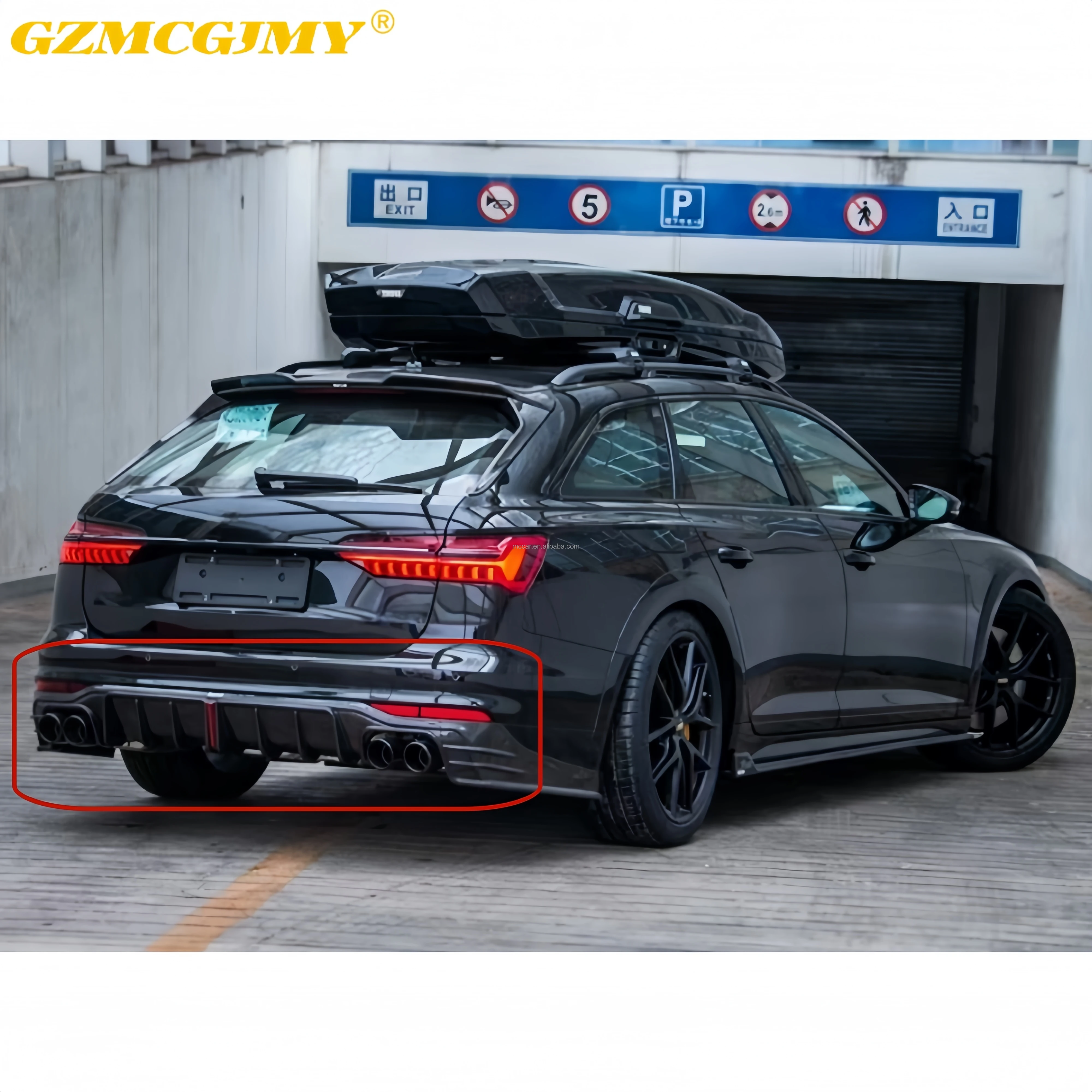 

Top Material Prepreg Dry Carbon Fiber Rear Lips For Audi A6 Allroad 2019-2022 Car Bumpers Rear Diffuser