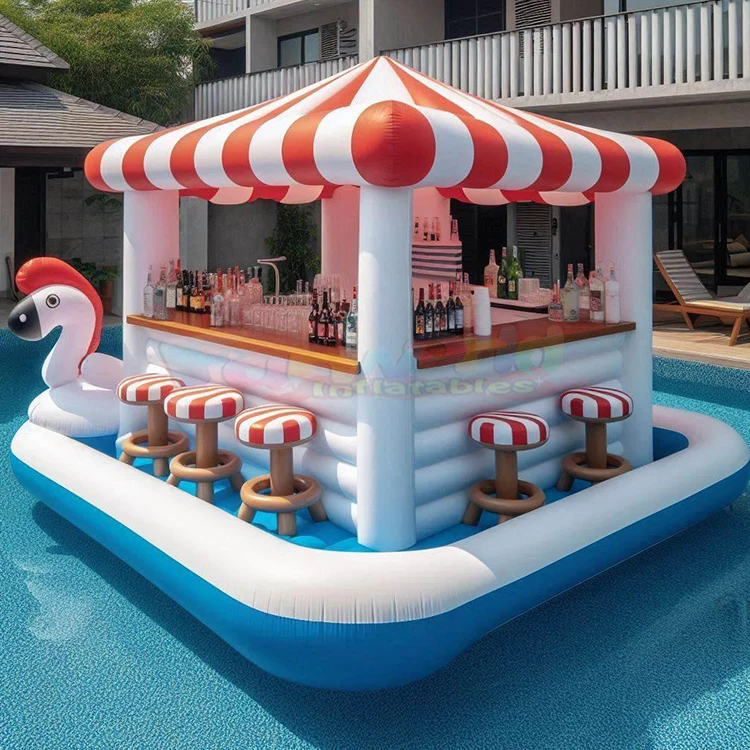 Grande plateforme gonflable flottante pour adultes, piscine, bar, fête de loisirs, natation aquatique