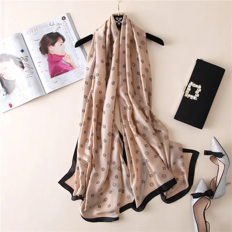 Ladies Scarf Spring And Summer New Fashion Printing Scarf Warm Windproof Neck Elegant Atmosphere Shawl Ladies Silk Scarf