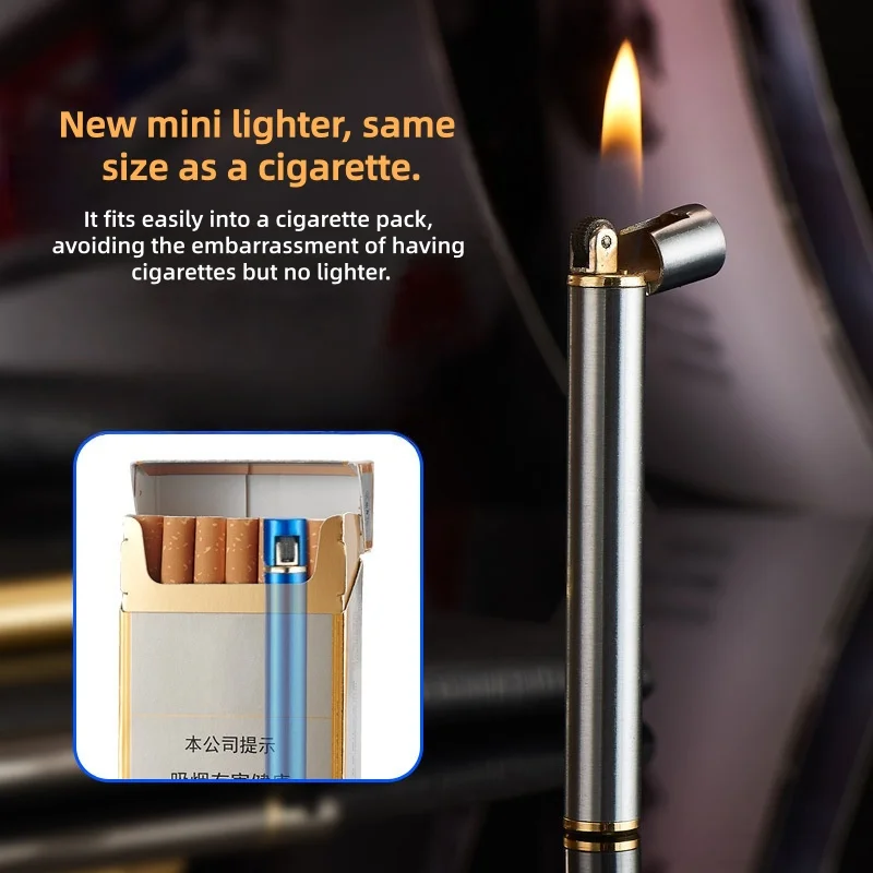 

Новые стильные металлические газовые зажигалки на бутане, компактные, крутые подарки для фестивалей, креативные, модные, премиум-класса, уникальные аксессуары для курения.