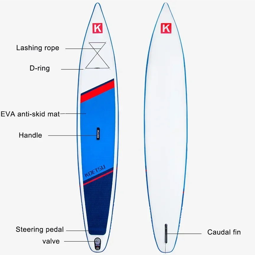 Double Layer Surfboard Set for Racing/Water Yoga/Surfing PVC Stand-up Paddle Board Inflatable Racing Paddleboard Compete