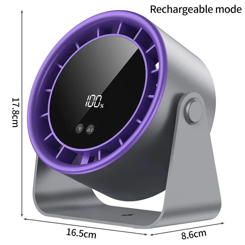 USB Charging Fan Electric Desktop Small  2400mAh Silent Wall Mounted Air Circulating  Home Cooling Ventilator