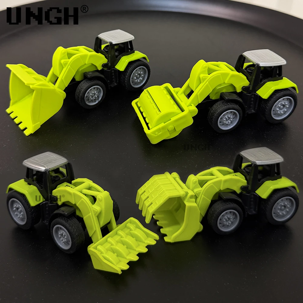 UNGH 4 قطعة/المجموعة الأخضر فرام مركبة دييكاست الهندسة سيارة رافعة شوكية نماذج من الشاحنات لعبة تعليمية للأطفال الصبي هدية عيد ميلاد