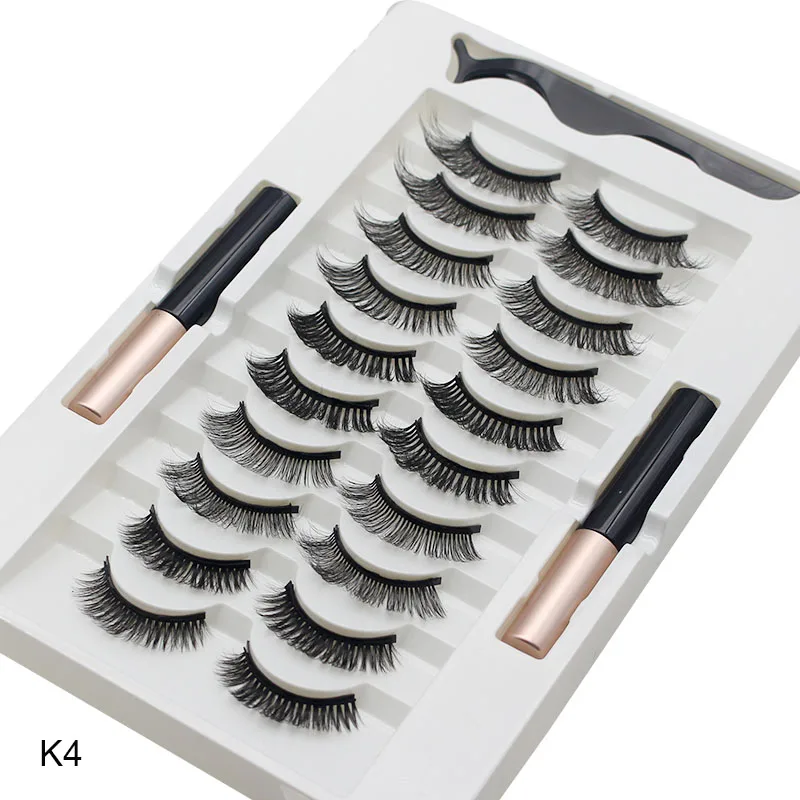 Magnetische Wimpers Kit Met Eyeliner Natuurlijke Dikke Lange Wimpers Extensie Herbruikbare Valse Wimpers Make-Up Tool Tslm1