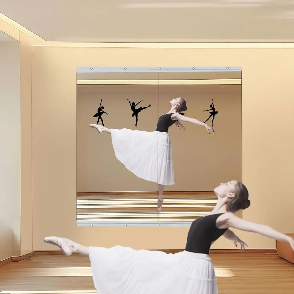 مرايا حائط زجاجية بدون إطار مقاس 48 × 24 بوصة لصالة الألعاب الرياضية المنزلية واليوجا والرقص والحمام #6