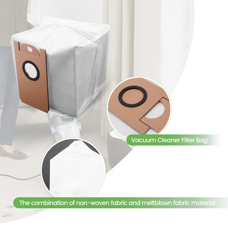 ABJA-For VIOMI S9 جهاز آلي لتنظيف الأتربة كيس مرشح كيس لجميع الغبار سعة 3 لتر ما يصل إلى 1 شهر من الاستقلال مختومة بالكامل