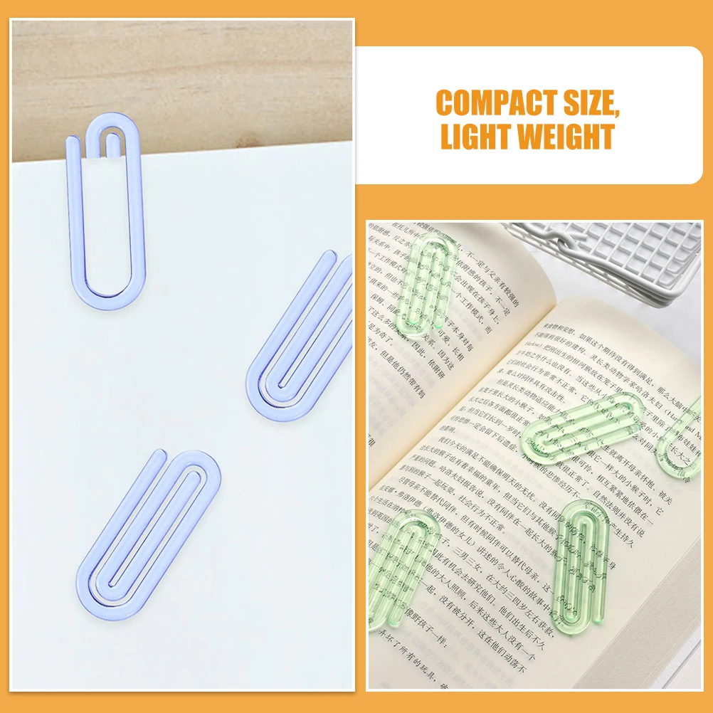 50pcs File Clips Cute Plastic Paperclips Small Document Clamps For Office School Home Study Organization Decorative Stationery