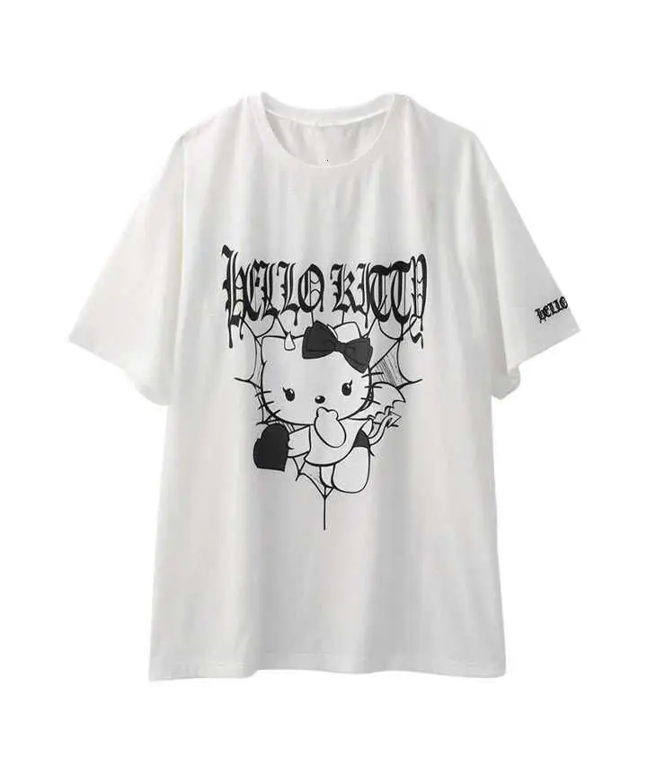 Sanrio 2026 Hello Kitty Cartoon Anime Women T-shirt Summer Short Sleeve Cotton Men Tee Shirts Tops New Fashion Couple Clothing