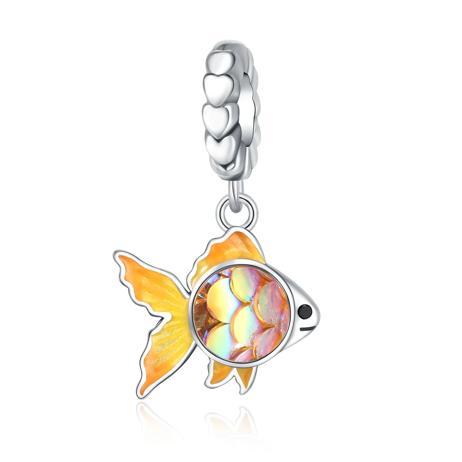 

Orstarry 925 Sterling Silver Colorful Fish Scale Goldfish Beads Original Pendants Bracelet Charm Jewelry Party DIY Trendy Gifts