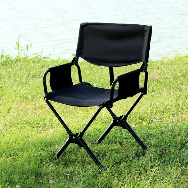 Outdoor Oversized Folding Camping Chair Heavy‑Duty Structure Portable Director Seat for Beach Fishing Outdoor Activity