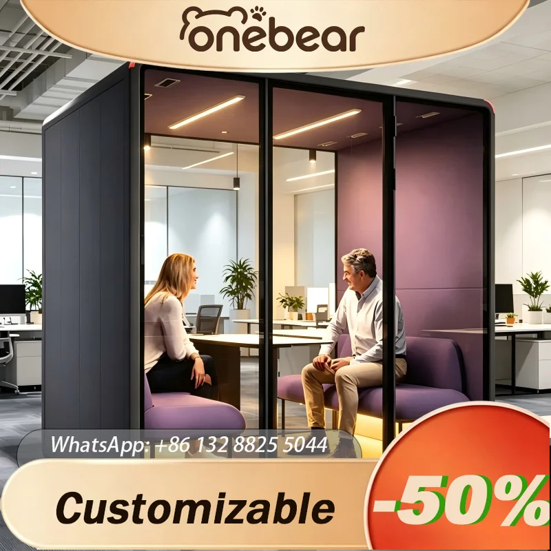 Portable Soundproof Office Booth Silent Work Pod Acoustic Meeting Cabin Phone Booth Studio Privacy Quiet Space for Home & Office