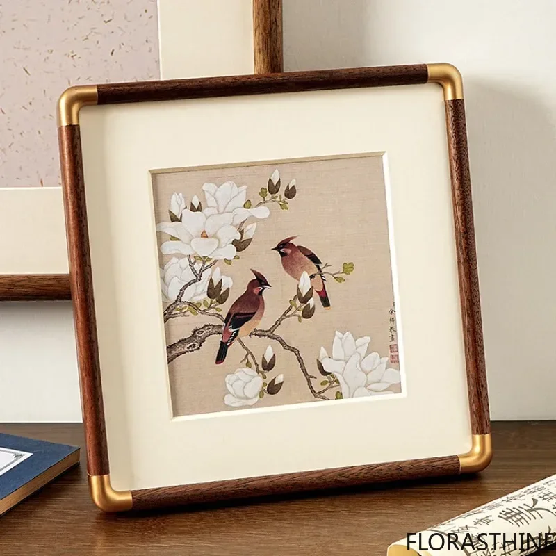 Chinese Solid Wood Painting Picture Frame Table Advanced Sense Landscape Picture Frame Hanging Mounted Wall Living Room
