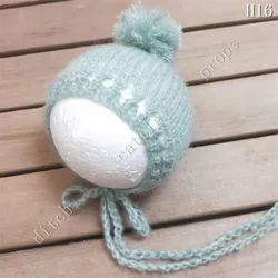 Gorro de Mohair tejido a mano para recién nacido, accesorios de fotografía, gorro