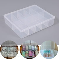 10 Grids Transparent Plastic Storage Box for Nail Jewelry PP Nail Tips Organizer Box Nail Art Charm Rhinestone Display Empty Box