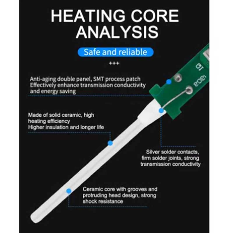 

A26F-Electric Soldering Iron 60W Adjustable Temperature EU 220V Rework Station Welding Iron Heat Pen Tips DIY For Repairing