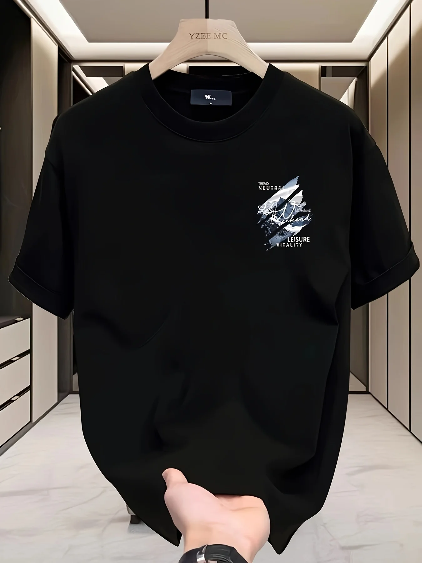 Men's summer 100 cotton fashionable casual loose solid color multi-color optional sports round neck short sleeved T-shirt top