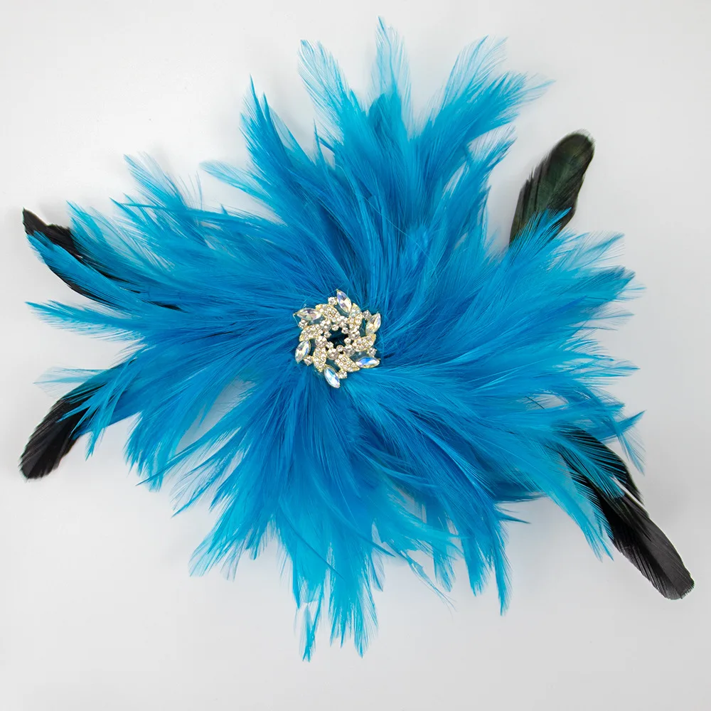 Elegante Feder-Blumen-Broschen für Damen, Strass, modische Corsage, Party, Bankett, Kleidung, Schmuck, Accessoires, Geschenke – Detail 5