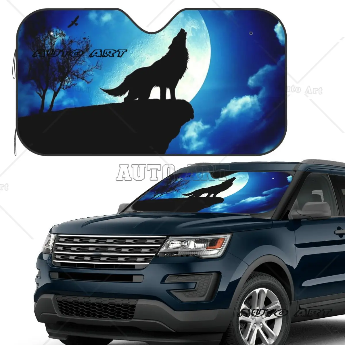 

Солнцезащитный козырек Howling Wolf, лобовое стекло автомобиля, переднее лобовое стекло, солнцезащитный козырек, аксессуары, чехлы