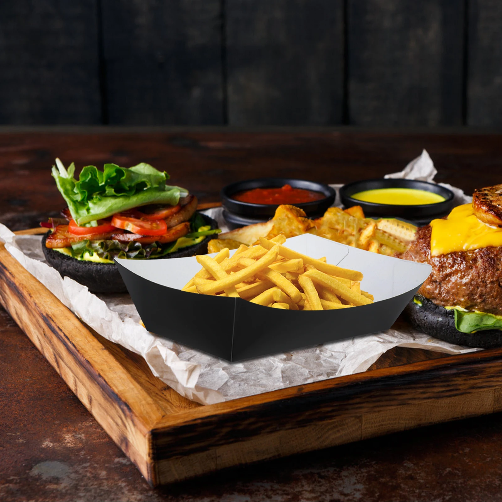 

20Pcs Kraft Paper Boat Boxes Disposable Food Containers for Hot Dogs Chicken Wings Bbq Takeout Meal Prep Waterproof Oil Proof