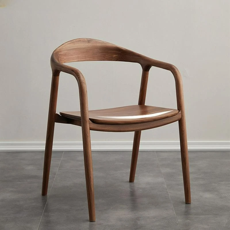 

Customizable new Chinese design black walnut solid wood dining chair creative Nordic simple old study armchair spot