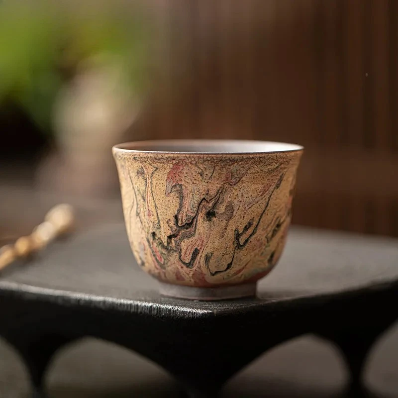 

140 мл Дуньхуанская картина маслом, чайная чашка, бутик, чайная чаша, пара чашек для медитации, чашки Chazhan Master, принадлежности для чайной церемонии, ремесло