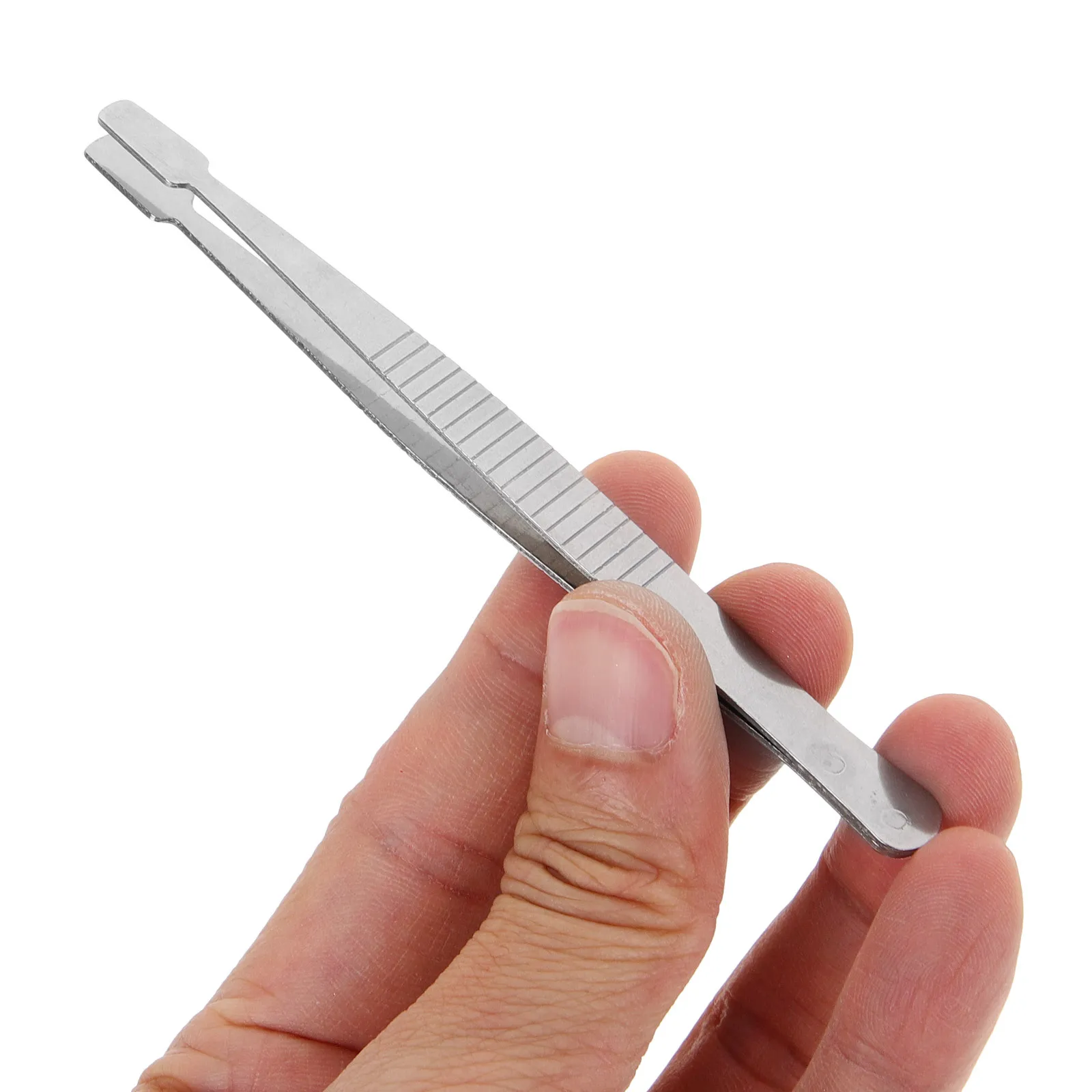 5Pcs Wide Mouth Stamp Tweezers Stainless Steel Multipurpose Lightweight Crafting Eyelash False Lash Applicator Tool