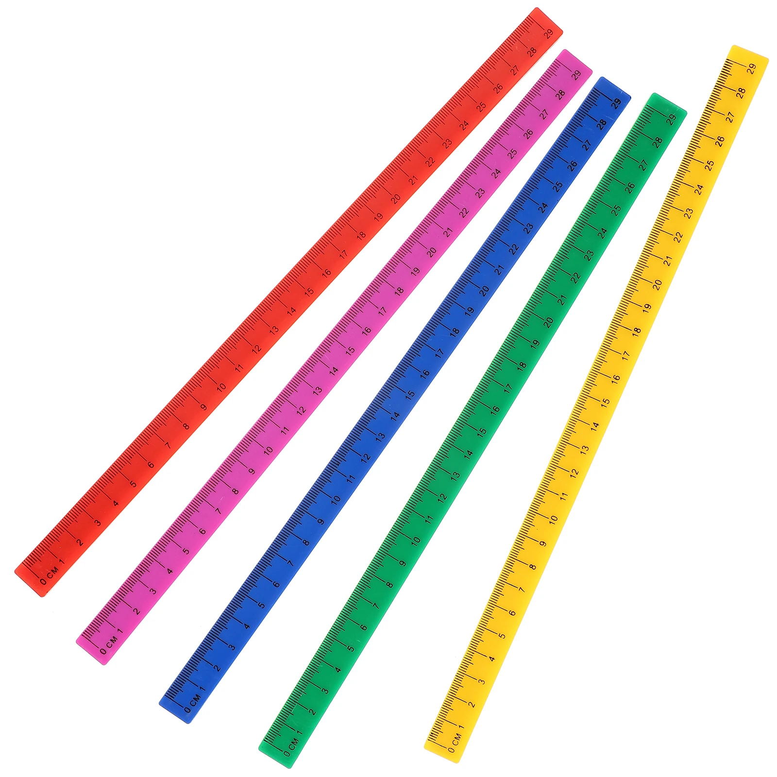 

5pcs Plastic Ruler 29cm Colorful Children Drawing Ruler Classroom Student Measuring Tools Straight Edge