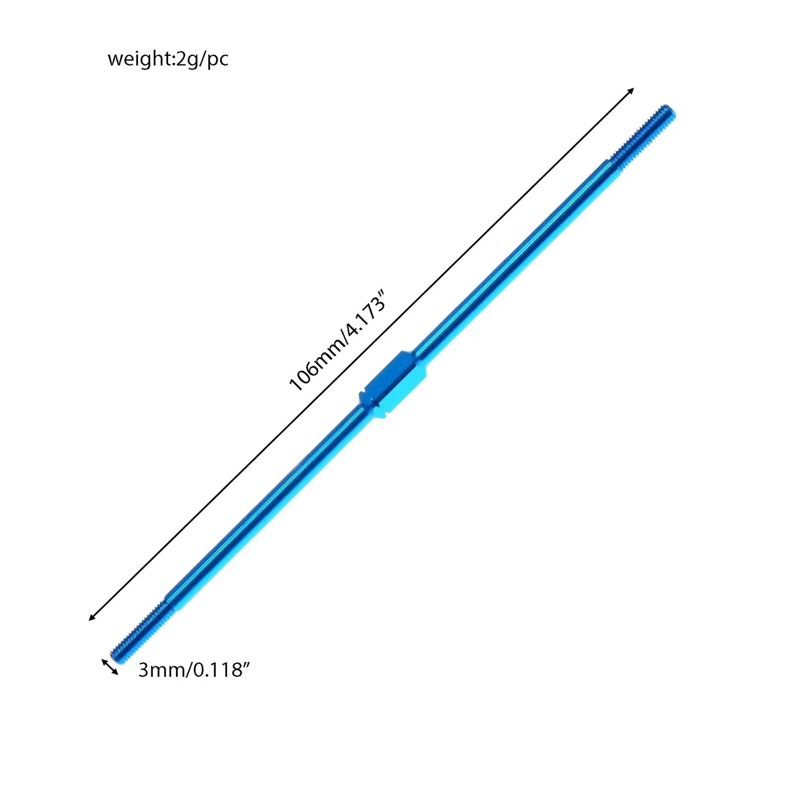 アルミ合金ターンバックルシャフト RC カーアクセサリー 3x106mm ステアリングプッシュロッド RC カー用
