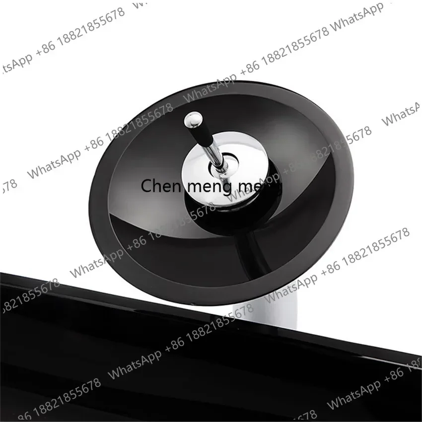 NQ52 Great discounts Black Tempered Glass Bathroom Mixer Basin Washbasin Brass Faucet Set Oval Washroom Basin Vessel Vanity Sink