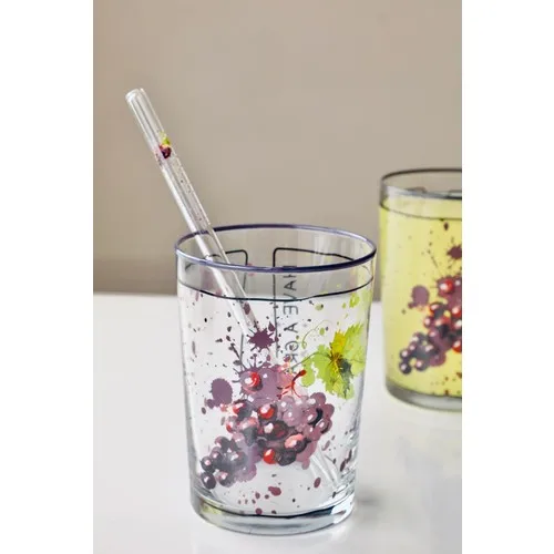 Mozaikturk Fruit Pattern 570 ml Cup + Glass Pipette Grape