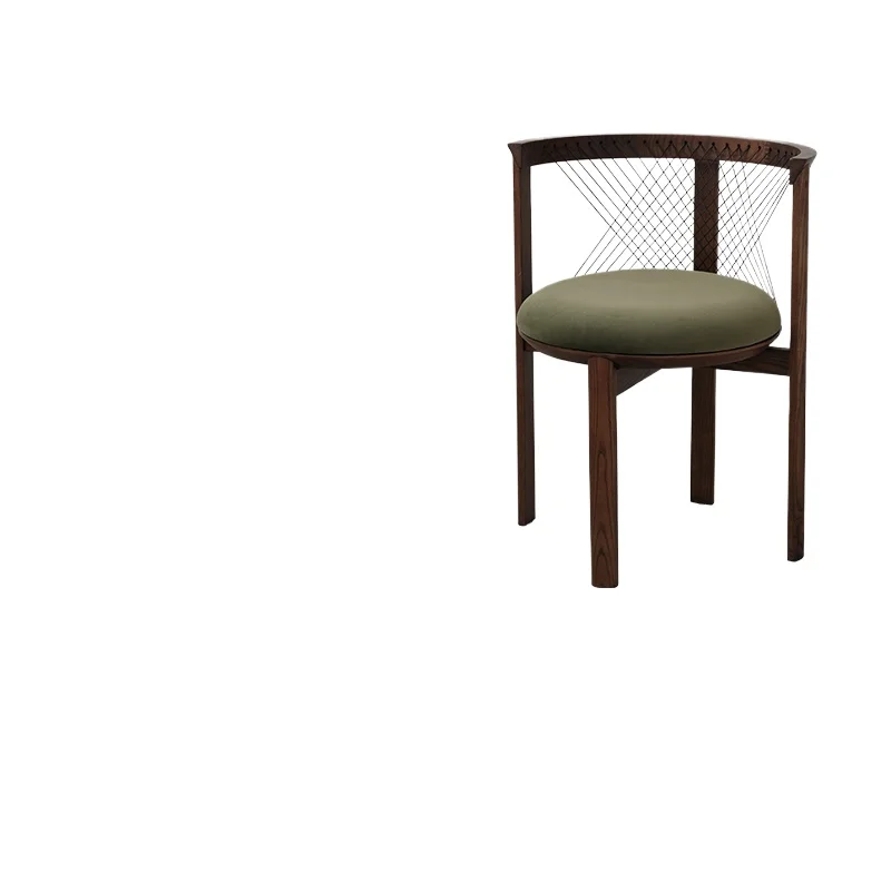 

French retro solid wood dining chair, family living room dining table and chairs