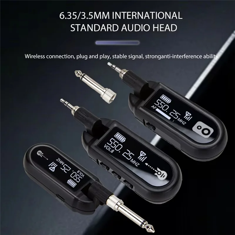 

A51Q-M02 UHF Guitar Microphone 30M Range Multi-Unit Use For Electric Guitar Bass Plug And Play