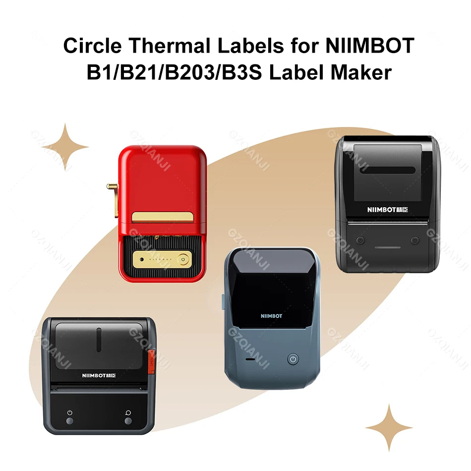 Niimbot Sticker Paper Roll For B21 B3S B1 B3S Thermal Printer White Transparent Round Square Label Jewelry Waterproof Anti-Oil