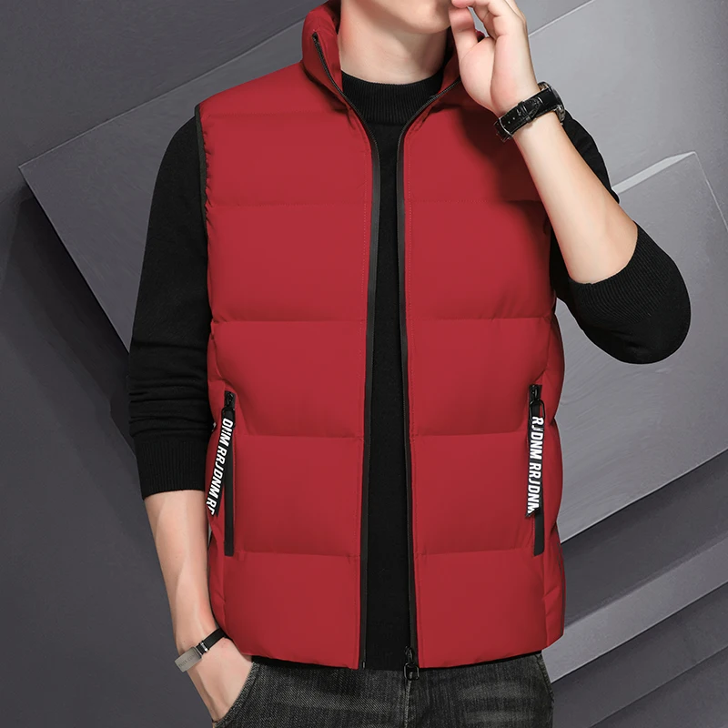 Casaco grosso à prova de frio masculino, roupa da moda, top para estudantes que combina tudo, estilo coreano, jaqueta acolchoada quente, colete casual, inverno