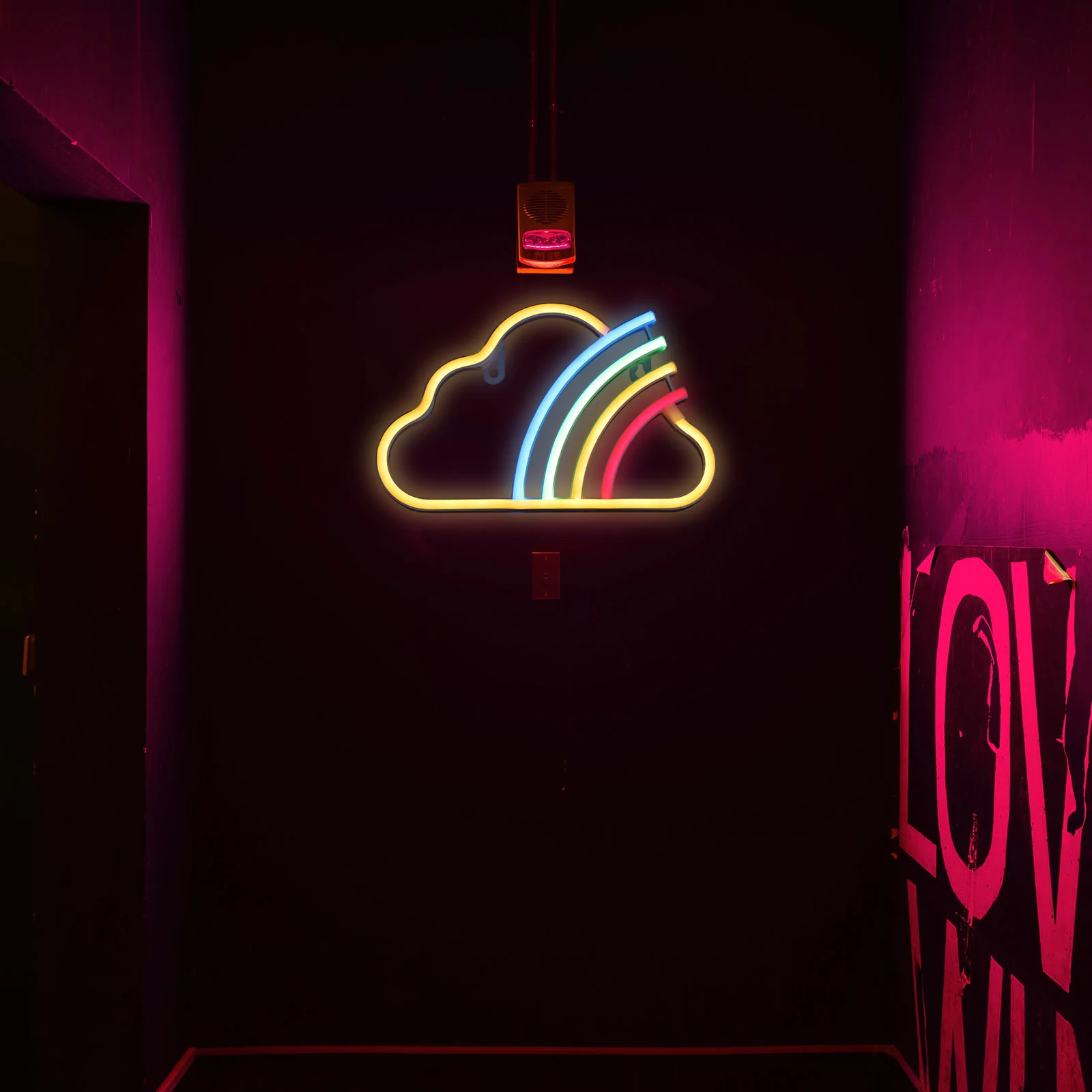 قوس قزح ضوء النيون Led سحابة مصباح لشريط مطعم ديكور الإضاءة الإبداعية، حفلة داخلية في الهواء الطلق، سحابة