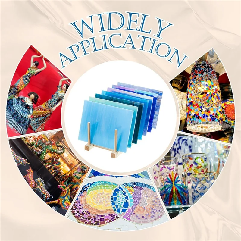 A44F-4 Piece Glass Storage Box Bamboo Dish Rack Suitable For Colored Glass Dishes Bowls Cups Books Pot Lids