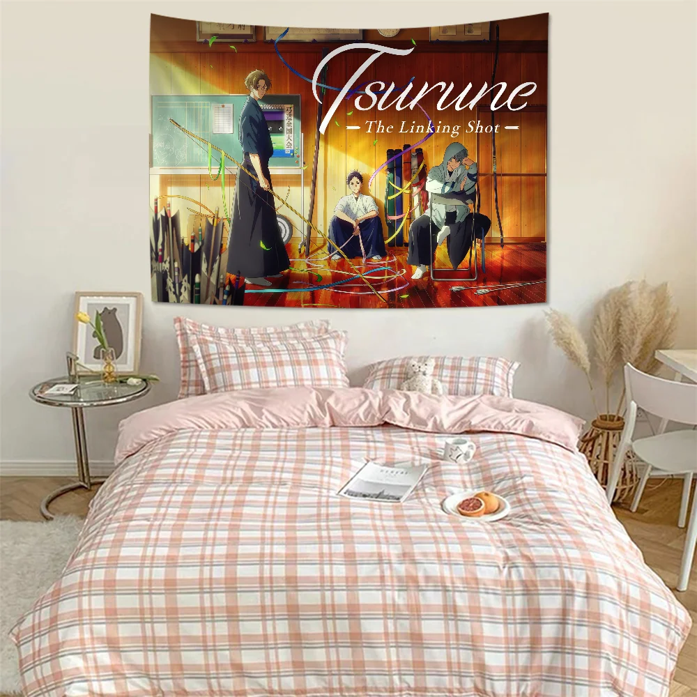 Anime Tsurune Kazemai Koukou Kyuudoubu DIY Wall Tapestry For Living Room Home Dorm Decor Wall Art Decor